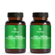 NAD+ 1000 mg Trans-Resveratrol 600 mg liposomal - hochdosiert - 90 vegane Softgels