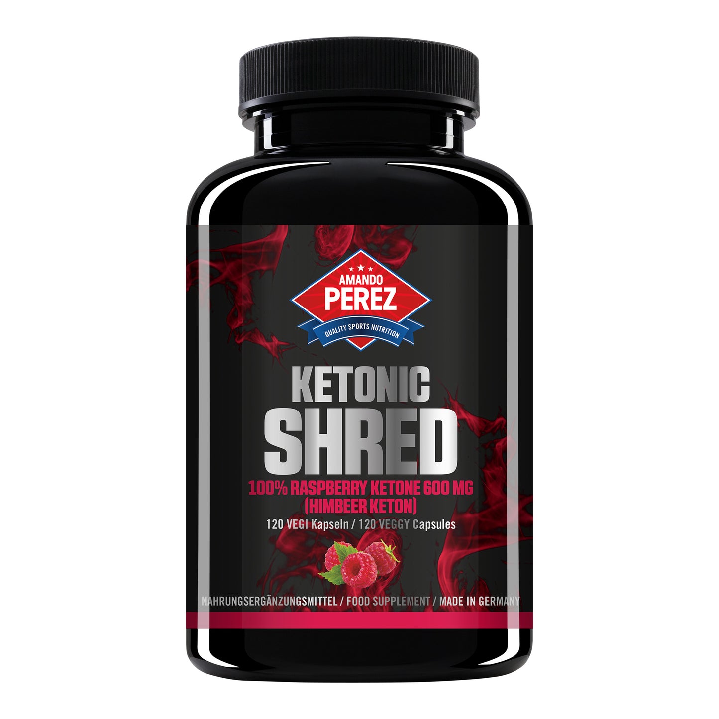 Ketonic SHRED - Raspberry Ketone (Himbeer Keton) 600 mg - 120 vegane Kapseln