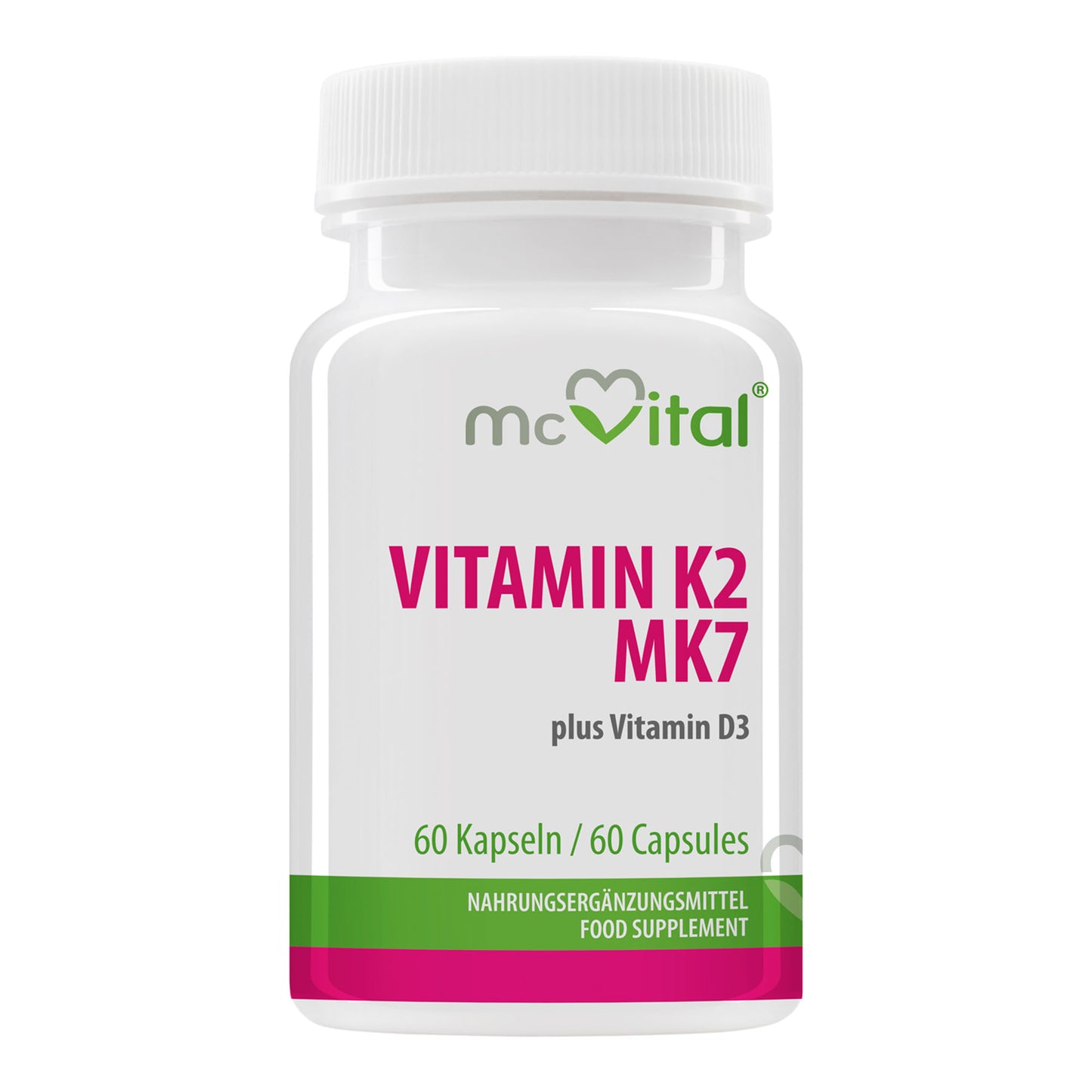 Vitamin K2 MK7 + Vitamin D3 - 60 Kapseln