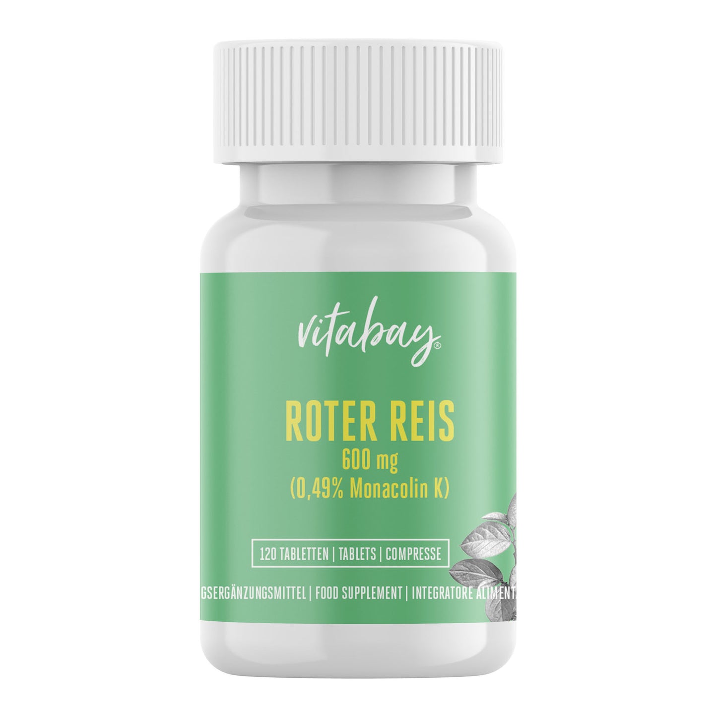 Roter Reis 600 mg mit Monacolin K - 120 vegane Tabletten