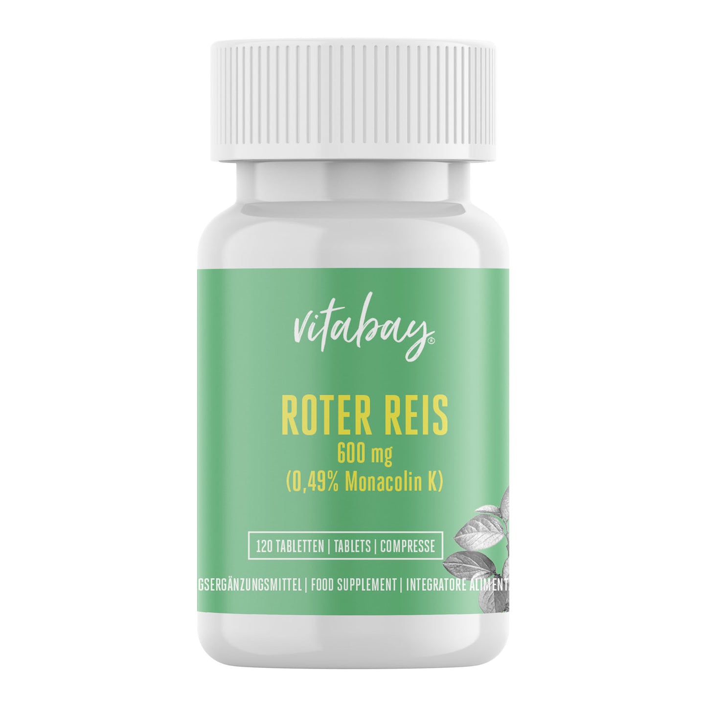 Roter Reis 600 mg mit Monacolin K  - 120 vegane Tabletten