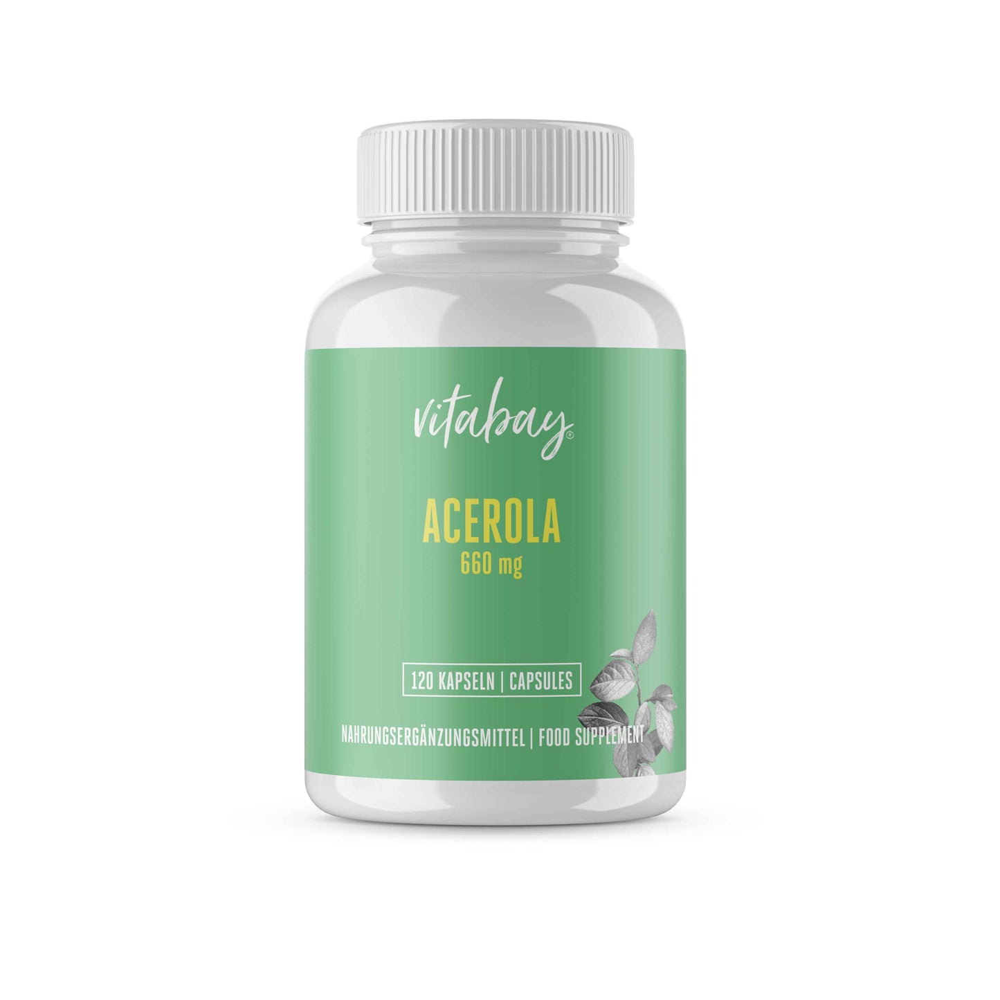 Acerola 660 mg + Vitamin C + Beta Carotin - 120 vegane Kapseln