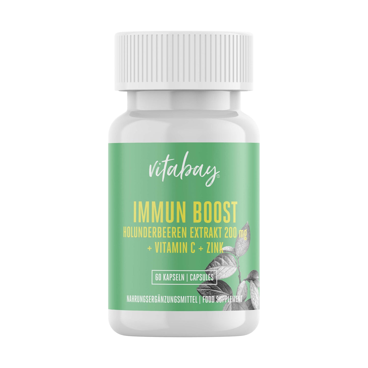 Immun Boost - mit Holunder Extrakt, Vitamin C und Zink- 60 vegane Kapseln