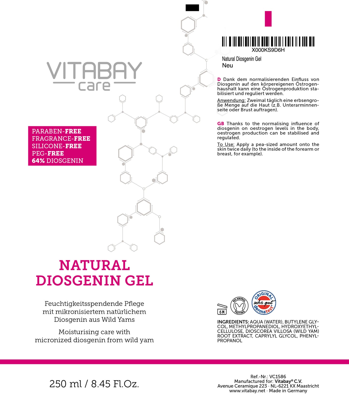 Natural Diosgenin Gel 64% Diosgenin 250 ML