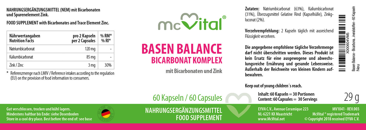 Basen Balance – Bicarbonat Komplex - 60 Kapseln