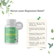 Magnesium Malat 1000mg - 180 vegane Tabletten