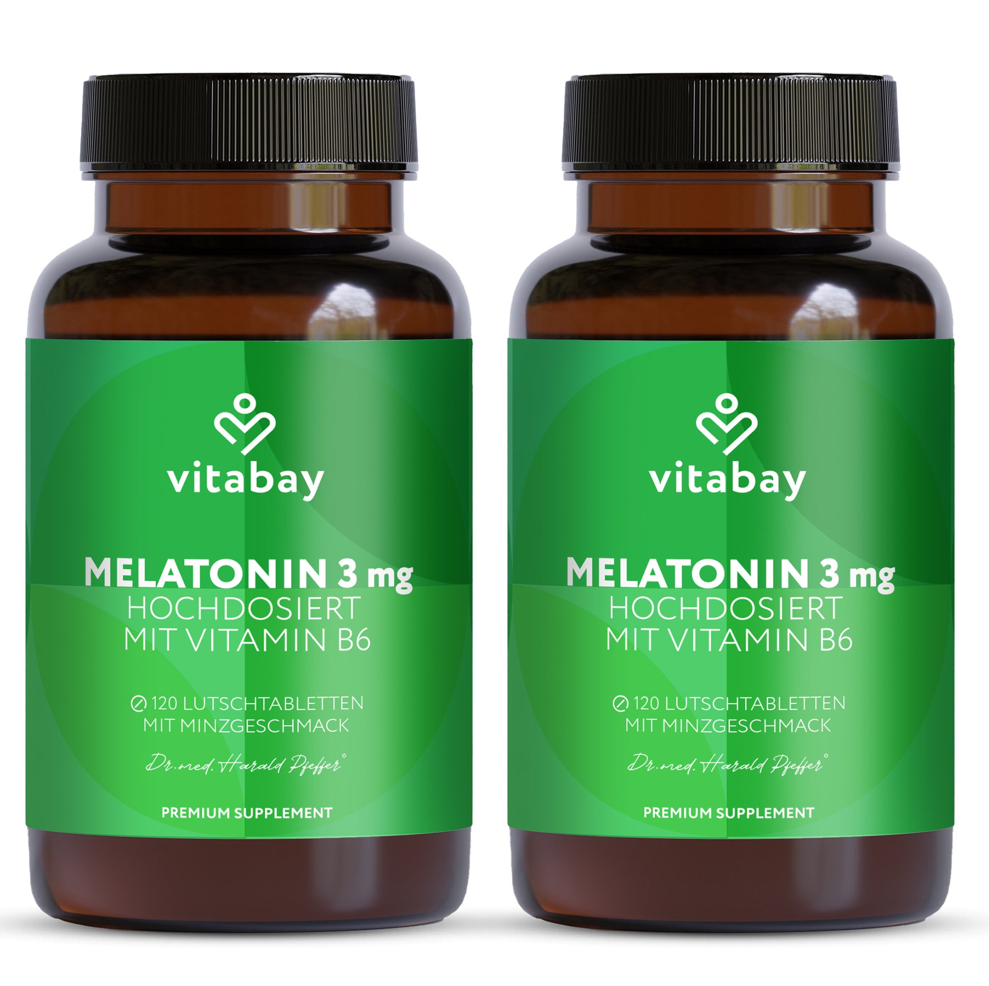 Melatonin 3 mg + Vitamin B6 – 120 Premium Melatonin Lutschtabletten mit Menthol