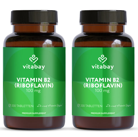 Vitamin B2 Riboflavin 100 mg - 200 vegan tablets
