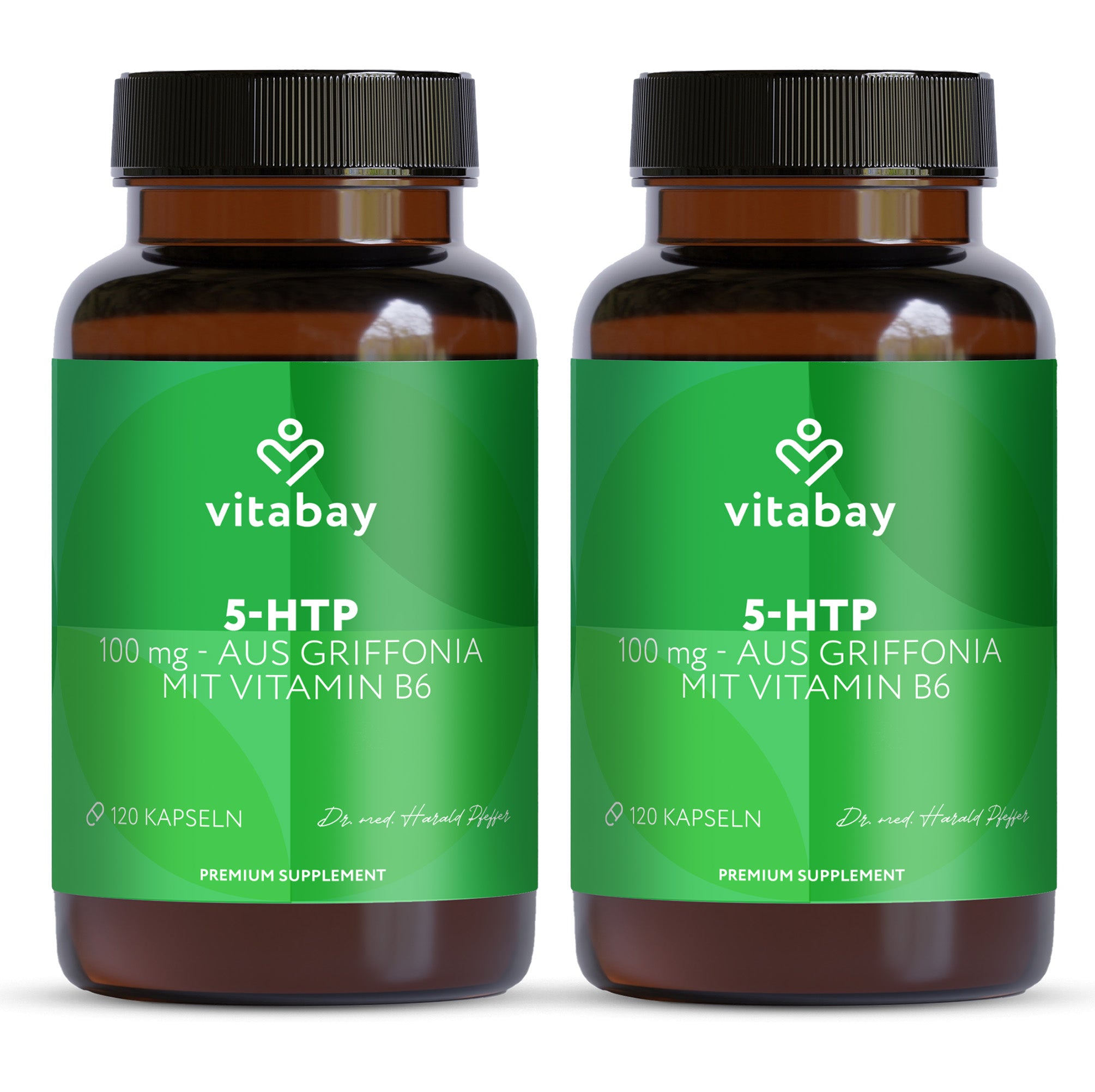 5-HTP 100 mg mit Vitamin B6 – 120 vegane Kapseln – aus Griffonia