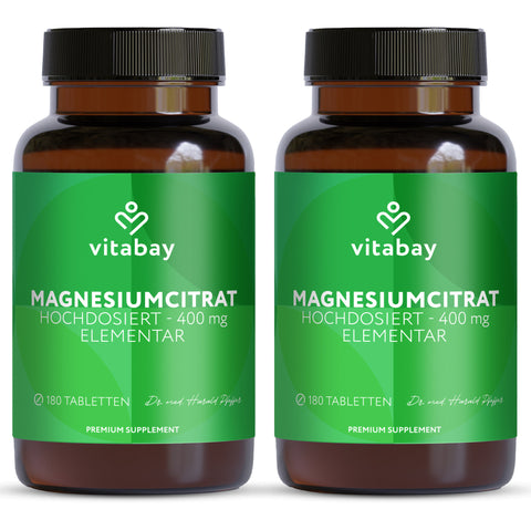 Magnesium Citrate 400 mg - 180 Vegan Tablets