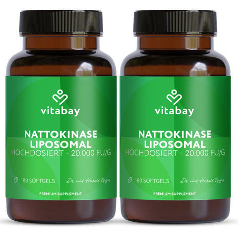 Nattokinase Liposomal 100 mg - 20,000 FU - 180 Vegan Softgels