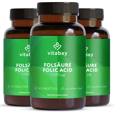 Folic Acid - Folic Acid - 1000 mcg - 240 vegan tablets