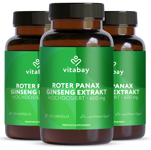 Red Panax Ginseng Extract 600 mg - 120 Vegan Capsules