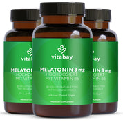 Melatonin 3 mg + Vitamin B6 – 120 Premium Melatonin Lutschtabletten mit Menthol