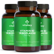 Vitamin B2 Riboflavin 100 mg  - 200 vegane Tabletten