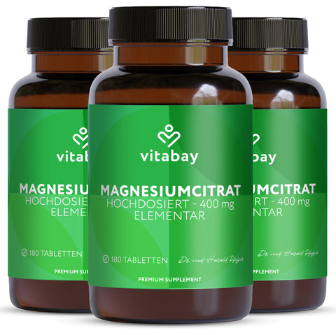 Magnesium Citrate 400 mg - 180 Vegan Tablets