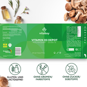 Vitamin D3 Depot 20000 I.E. - 360 vegane Tabletten