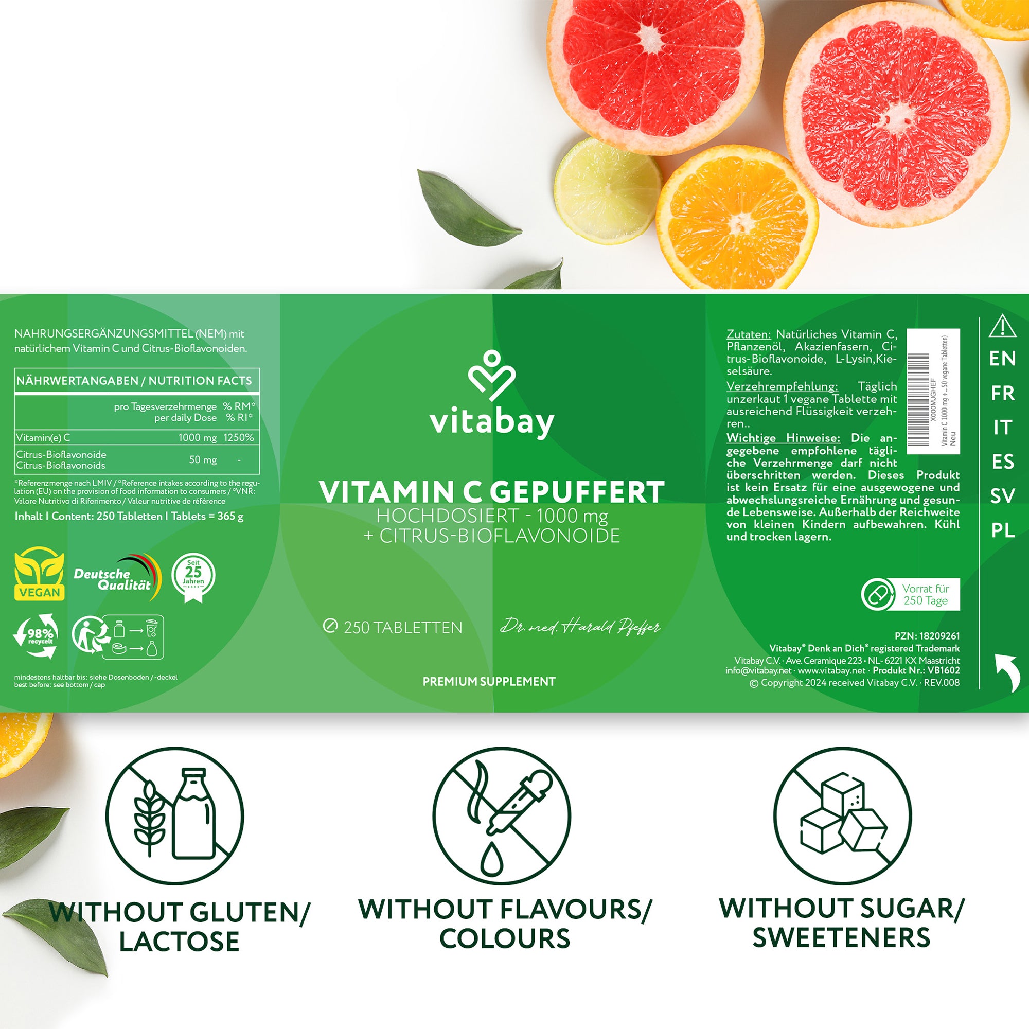 Vitamin C 1000 mg + Bioflavonoide (Time Released ) - vegane Tabletten