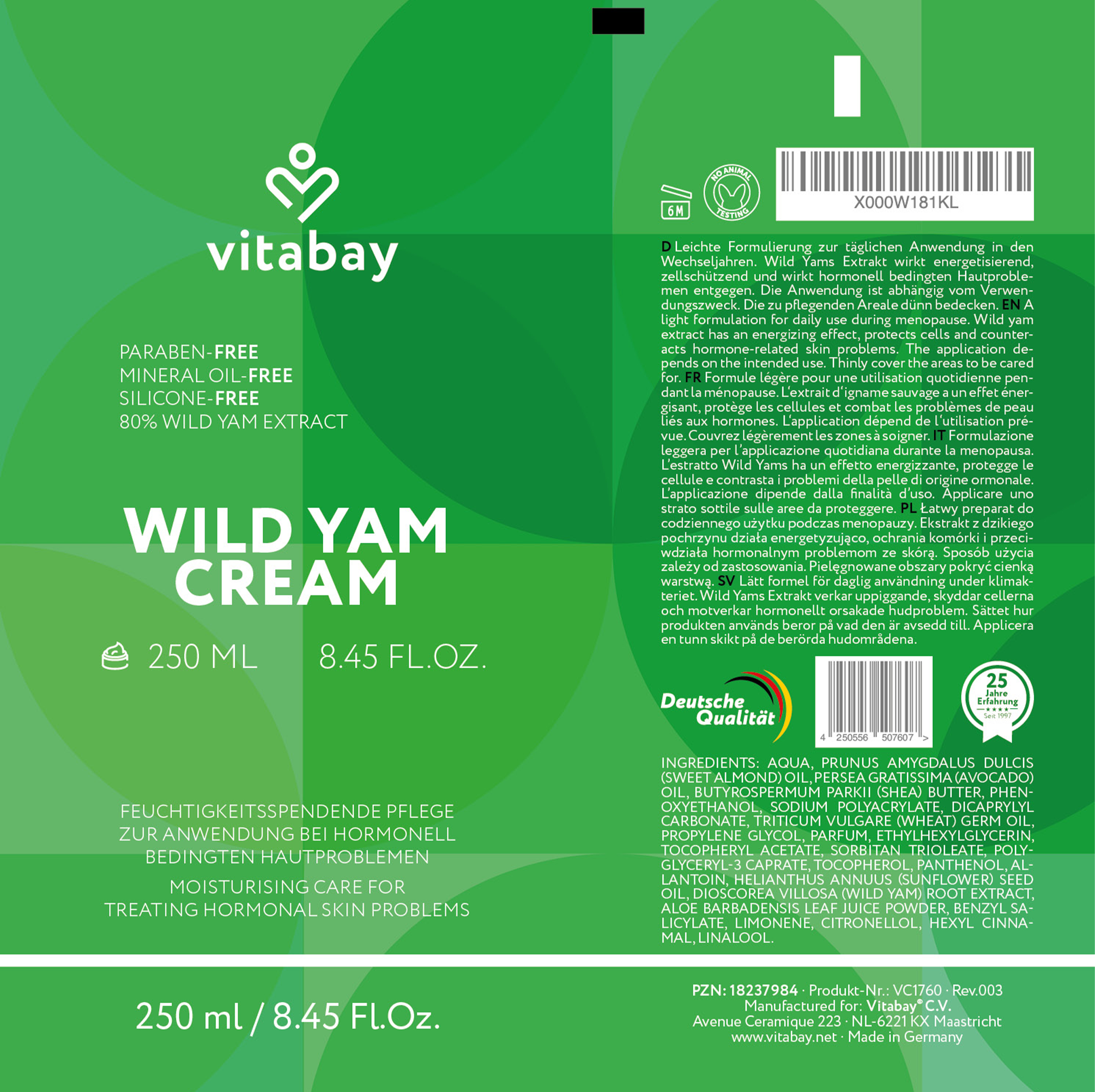 Wild Yams Creme - 250 ml
