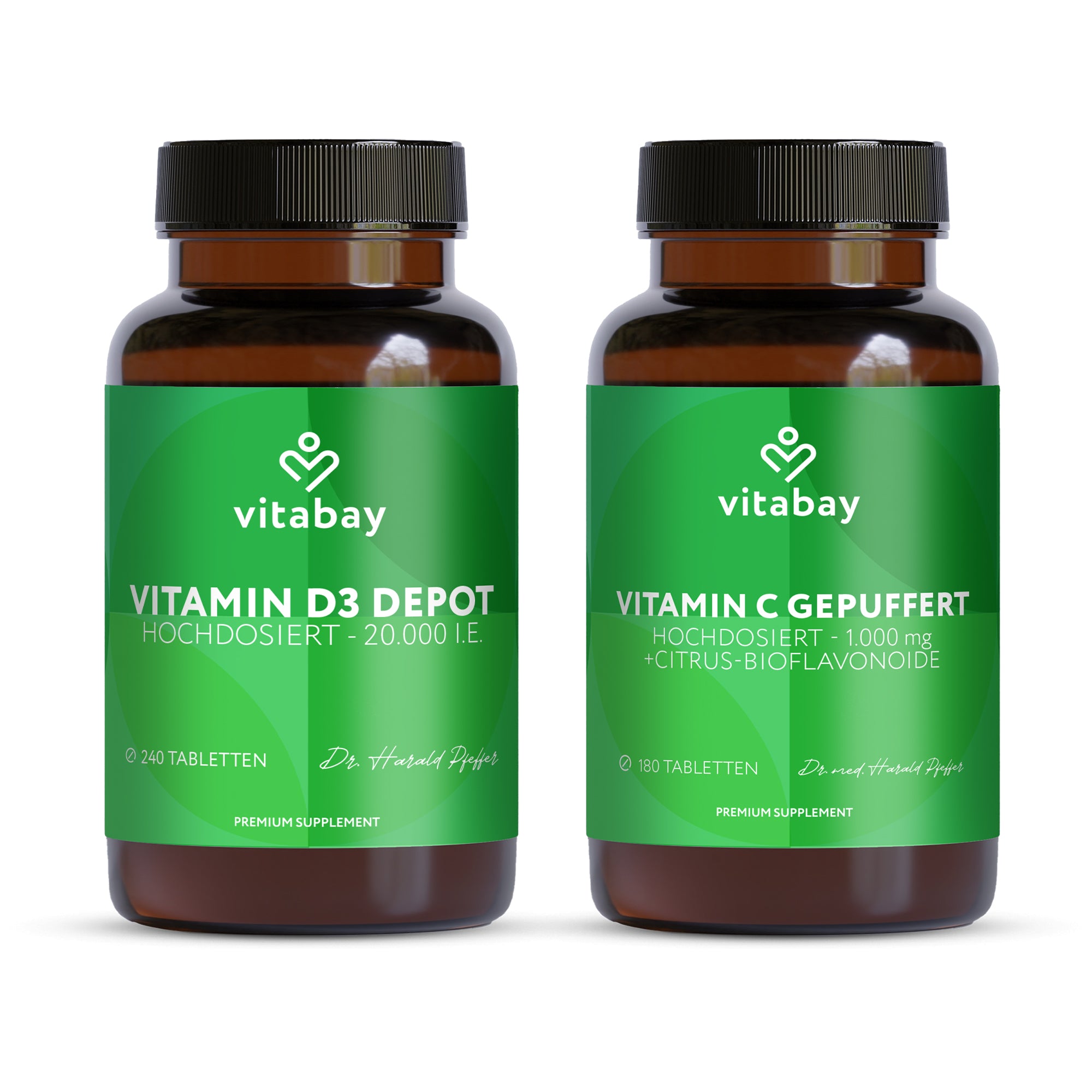 Vitabay Immun Set: Vitamin D3 Depot 20.000 I.E. und Vitamin C 1000mg im Set