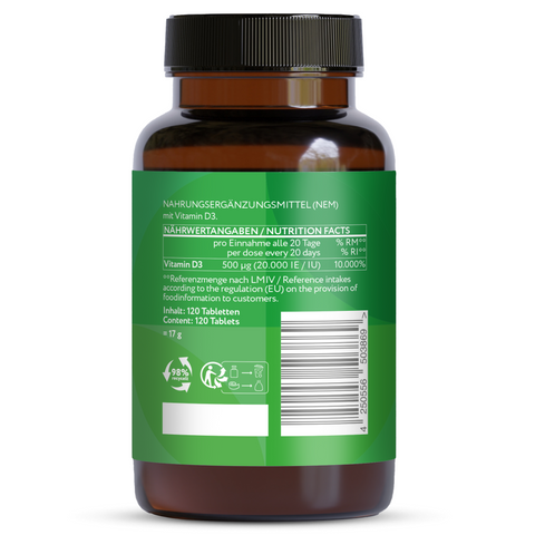 Vitamin D3 Depot 20,000 IU - vegan tablets