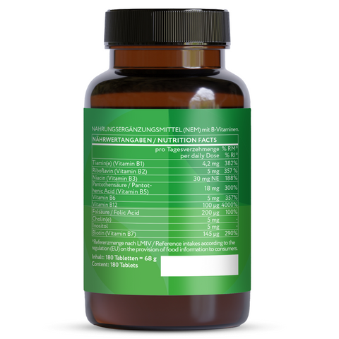 Vitamin B Complex - 180 Vegan Tablets