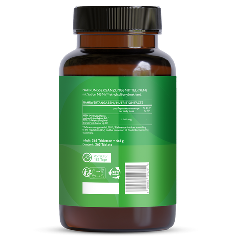 MSM Tablets High-Dose - 1,000 mg - 365 MSM Tablets