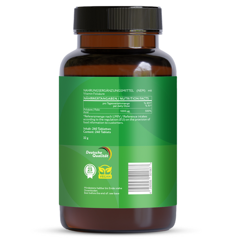 Folic Acid - Folic Acid - 1000 mcg - 240 vegan tablets