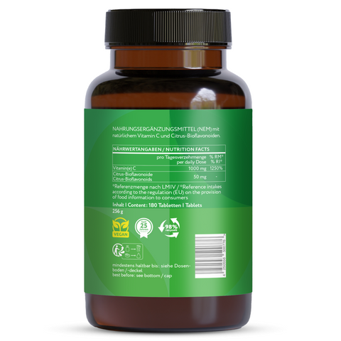 Vitamin C 1000 mg + Bioflavonoids (Time Released) - vegan tablets