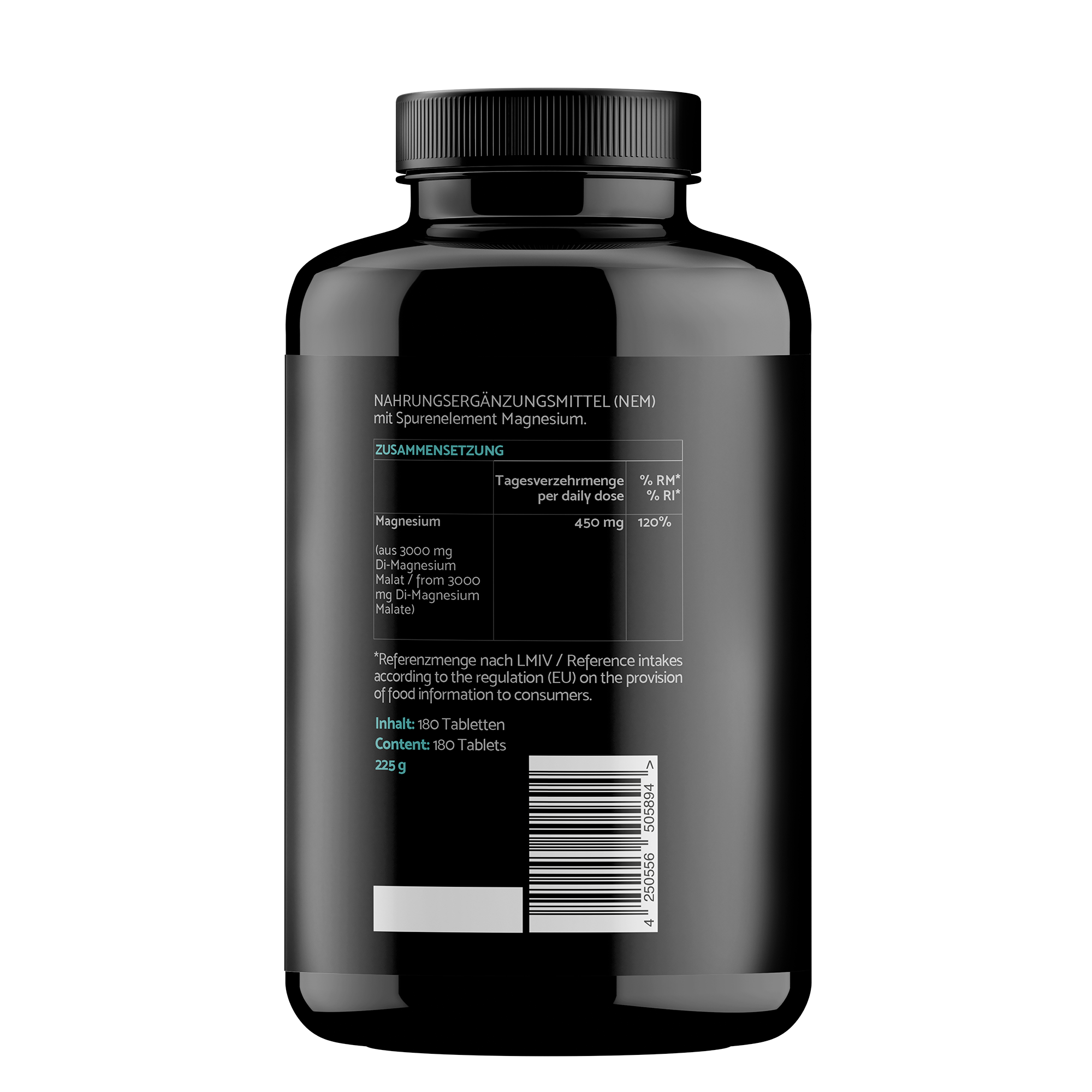 Magnesium Malate 3000mg - 180 vegane Tabletten