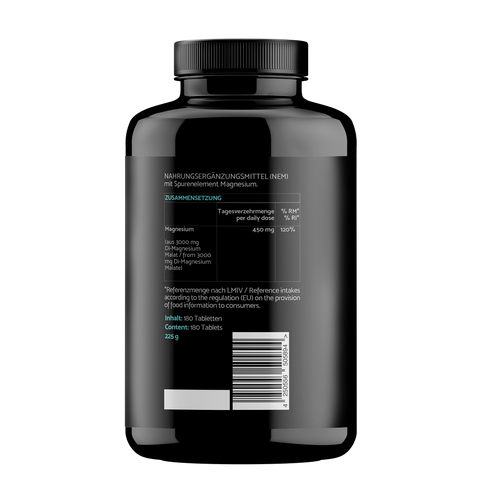 Magnesium Malate 3000mg - 180 vegan tablets