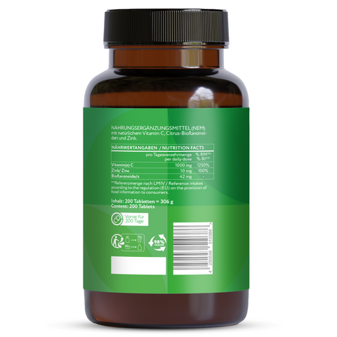 Vitamin C 1000 mg + Zinc - 200 vegan tablets