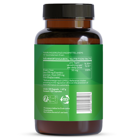 Iron (Iron Bisglycinate) - 319 mg - 120 vegan capsules