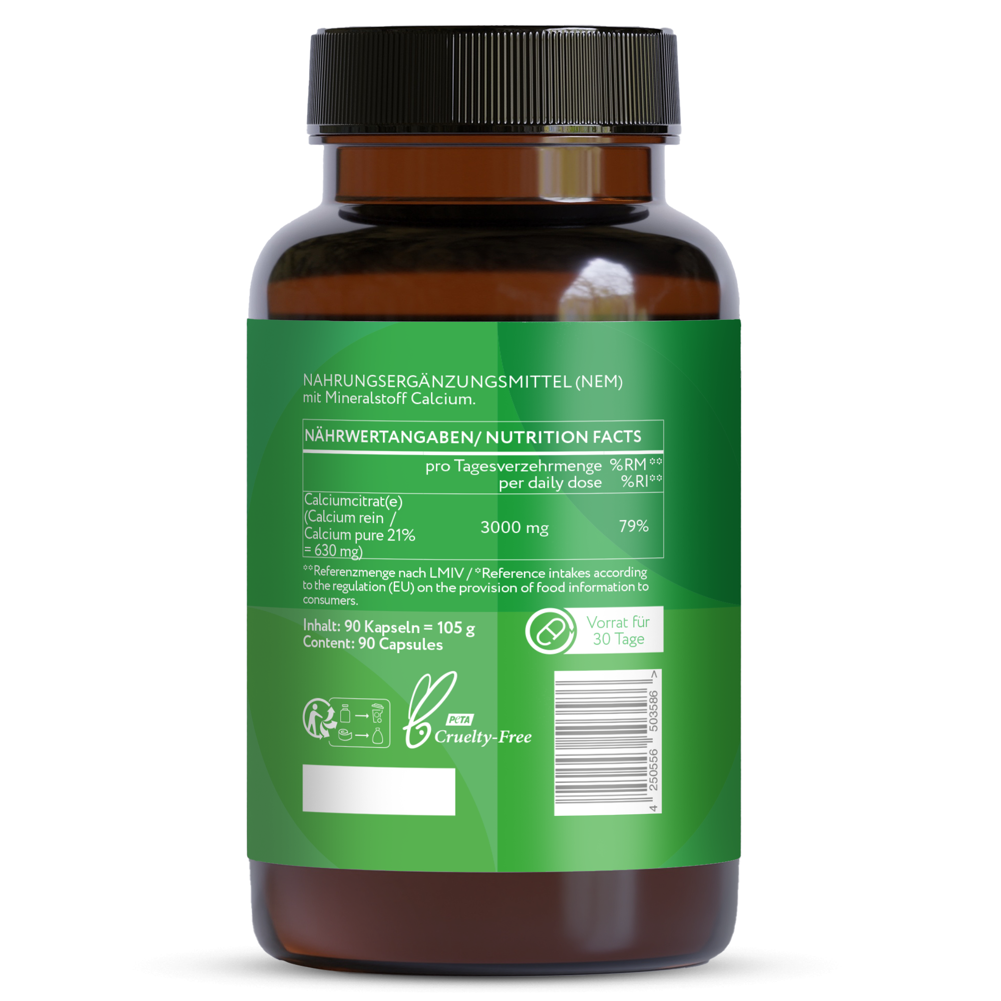 Calciumcitrat 1000mg - Vegane Kapseln