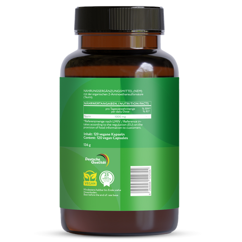 Taurine 1000 mg - 120 vegan capsules