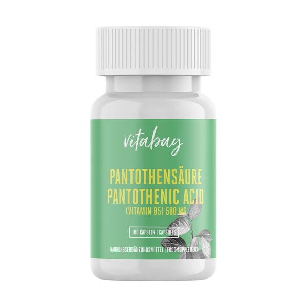 Pantothensäure (Vitamin B5) Magensaftresistent  - 500 mg - 100 vegane Kapseln