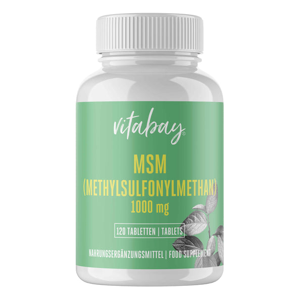 MSM (Methylsulfonylmethan) 1000 mg - organischer Schwefel - 120 vegane Tabletten