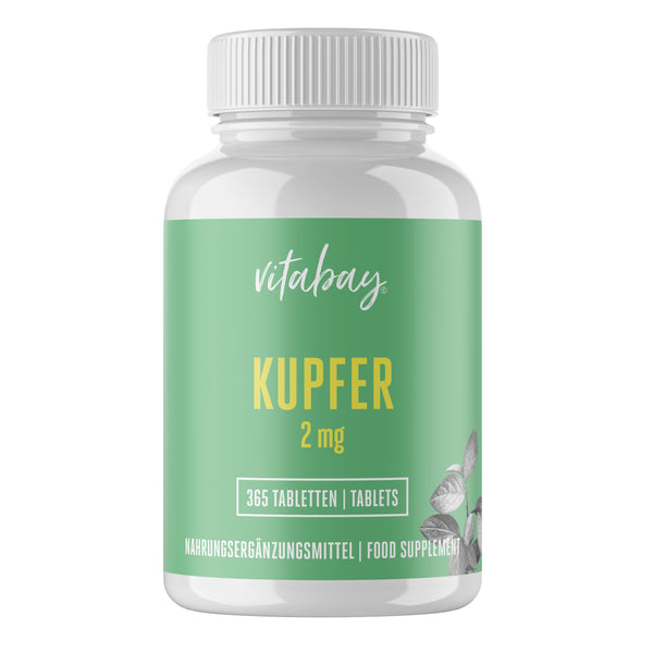 Kupfer 2 mg - 365 vegane Tabletten