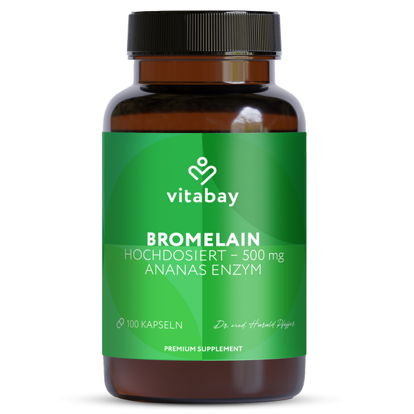 Bromelain 500 mg – Hochdosiert, Vegan & Rein – 100 Kapseln – Vitabay