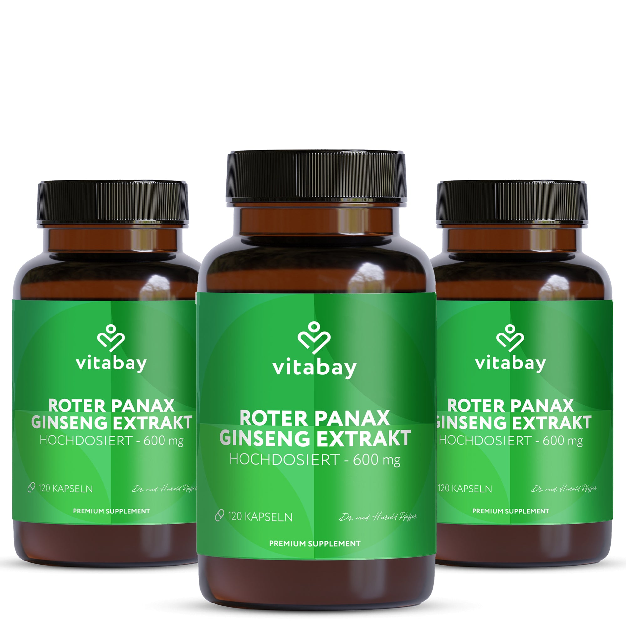 Roter Panax Ginseng Extrakt 600 mg - 120 vegane Kapseln