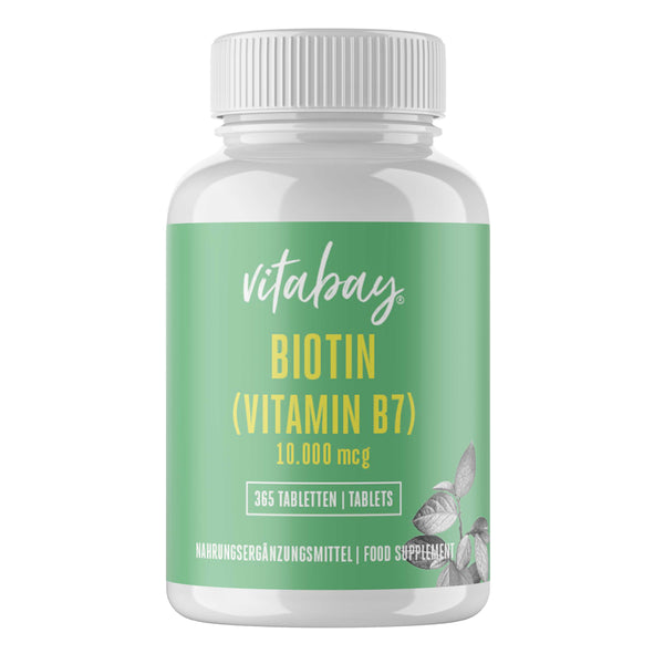 Biotin (Vitamin B7) 10.000 mcg  - 365 vegane Tabletten