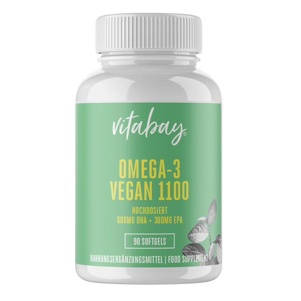 Omega 3 Softgels mit 300mg DHA Algenöl vegan 90 Softgels