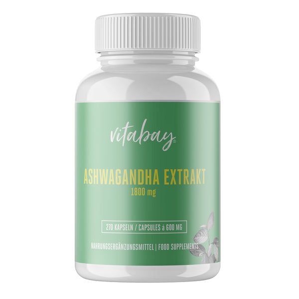Ashwagandha Extrakt – 1800 mg - 270 vegane Kapseln