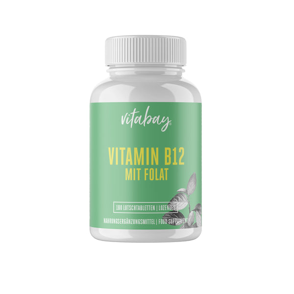 Vitamin B12 mit Folat - 180 vegane Lutschtabletten