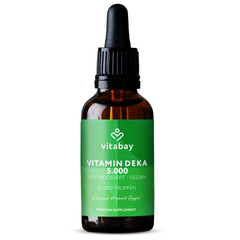DEKA 5000 – Premium-Öl mit  Vitamin D3, K2, A & E - 60 ml / 1.800 Tropfen