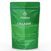Kollagen Pulver Komplex - Hydrolysierte Kollagenpeptide (Typ I, II, III, V, X) +  Mit Vitamin C, Biotin & Hyaluronsäure  - 1kg