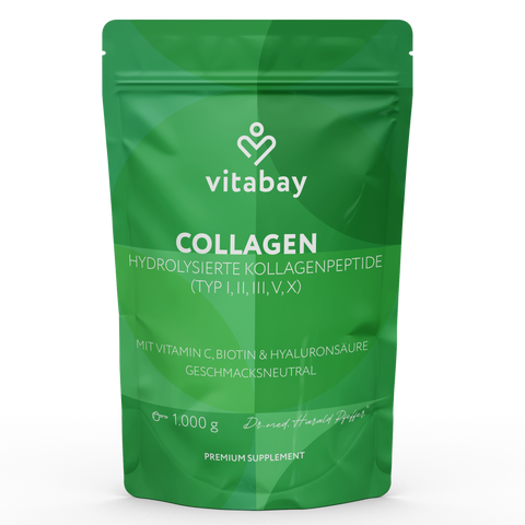 Collagen Powder Complex - Hydrolyzed Collagen Peptides (Types I, II, III, V, X) + With Vitamin C, Biotin & Hyaluronic Acid - 1kg