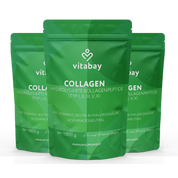 Kollagen Pulver Komplex - Hydrolysierte Kollagenpeptide (Typ I, II, III, V, X) +  Mit Vitamin C, Biotin & Hyaluronsäure  - 1kg