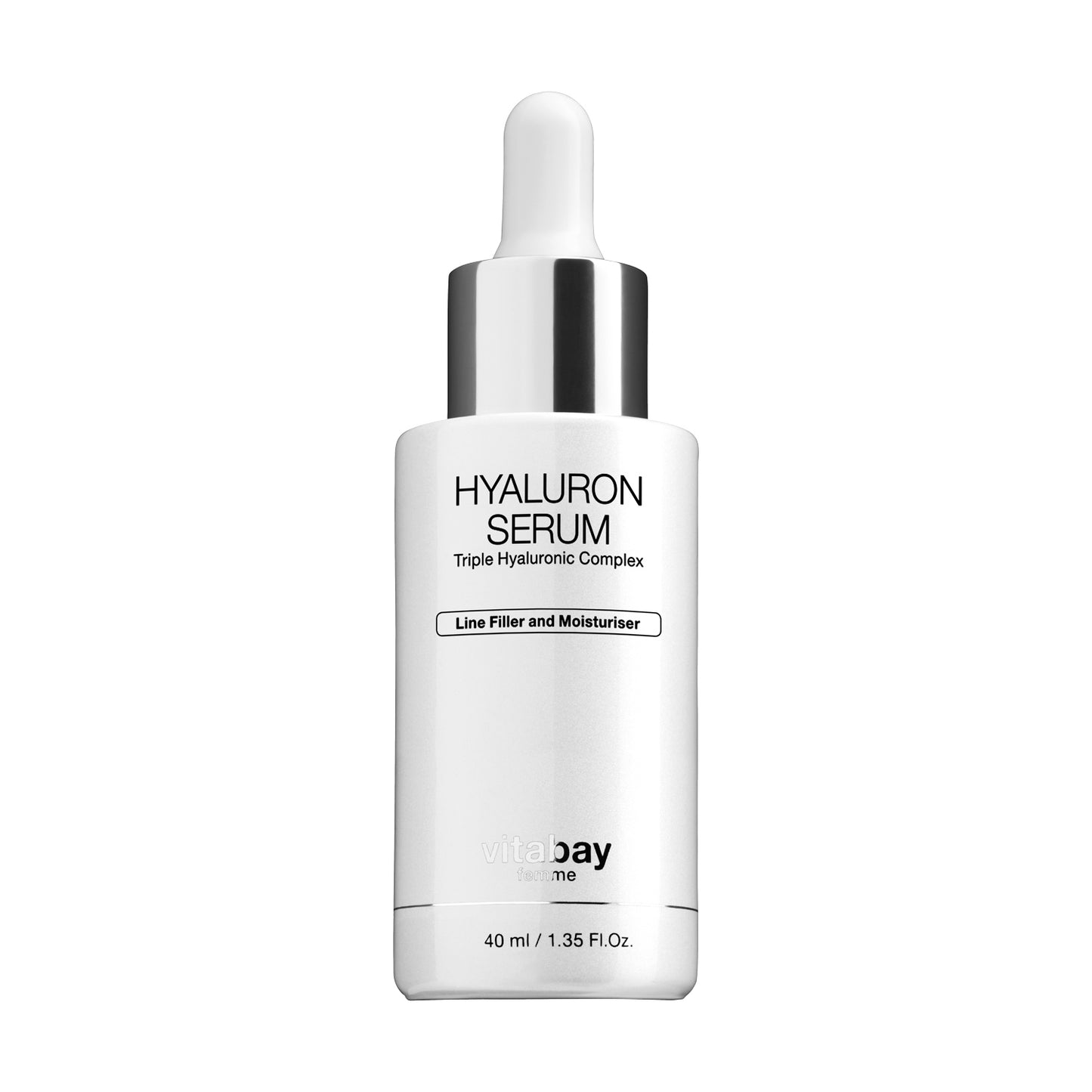 Hyaluron Serum - 3-fach Hyaluronsäure für trockene Gesichtshaut & Anti-Aging - 40 ml
