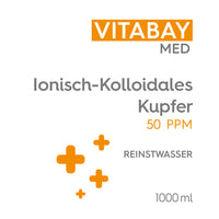 Kolloidales Kupfer 50 PPM - Reinheitsstufe 99,99% - 1000 ml